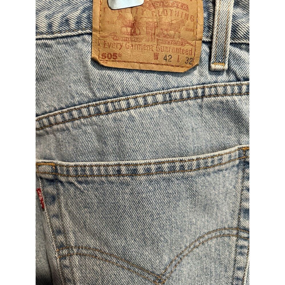 Levis 505 Jeans Men Size 42X30 (40x33) Denim Regular Fit Straight Leg Vintage - Picture 3 of 5